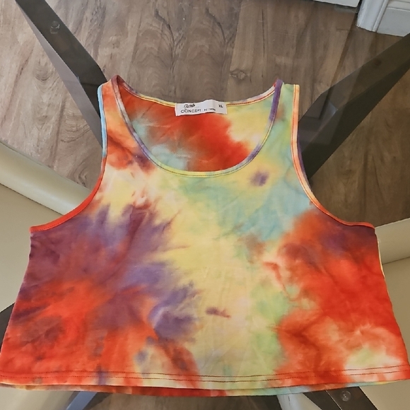 Roma Orange Red Sleeveless Crop Tank Top - Picture 1 of 5